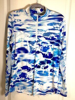 Tribal Sport Women's Activewear 3/4 Zip Long Sleeve Top Size M Jogging Running